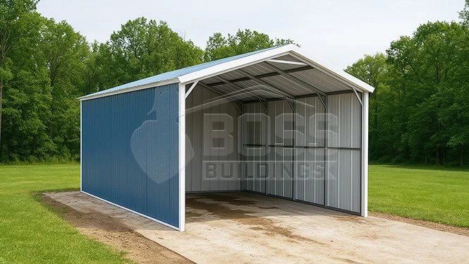12'x35'x10' Metal Carport with Sides Closed