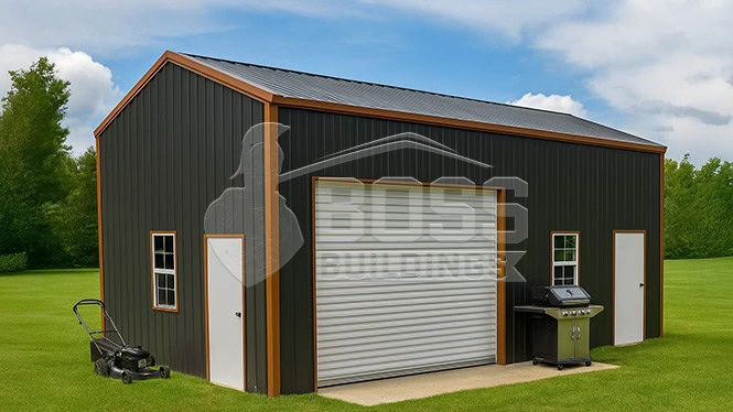 14'x25'x14' Vertical Roof Single Car Garage