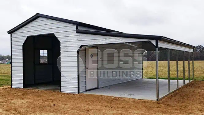 30'x25'x10'/7' Lean-to Garage