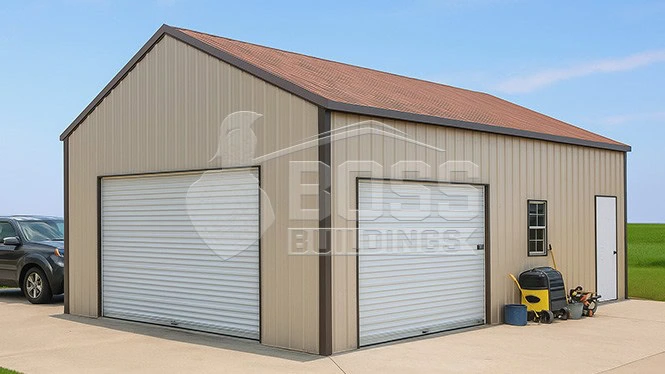 18'x25'x12' One Car Garage with Vertical Siding