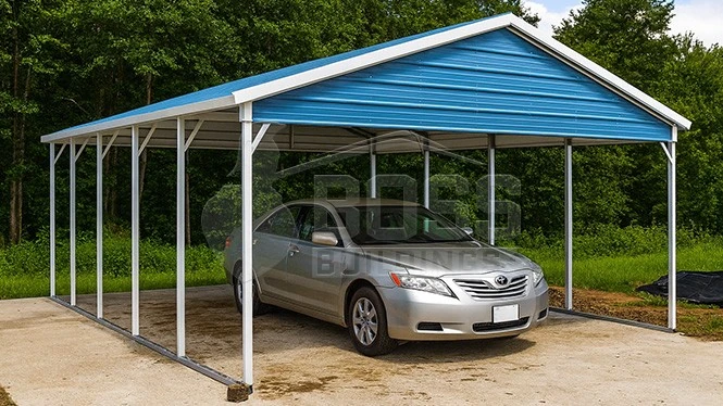 20'x25'x9' A-Frame Metal Carport with Front Gable