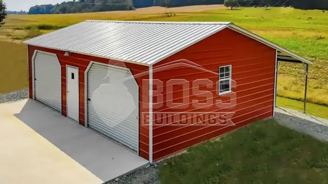 20'x25'x9' Double Garage with Lean-To