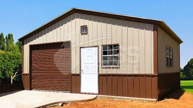 20'x25'x9' Vertical Garage with Two Tone Color
