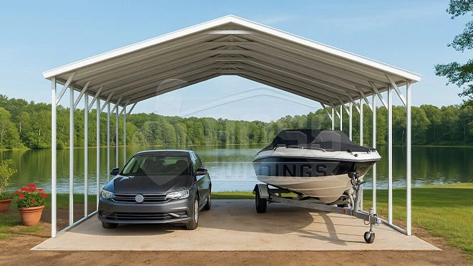 22'x25'x8' Boxed Eave Double Carport