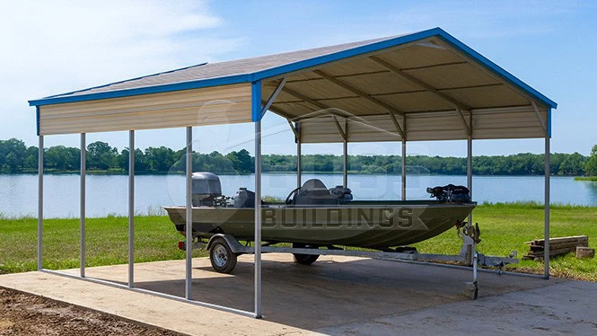 24'x20' Boxed Eave Boat Carport