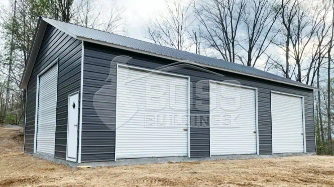 24'x50'x12' Metal Garage with 6/12 Roof Pitch