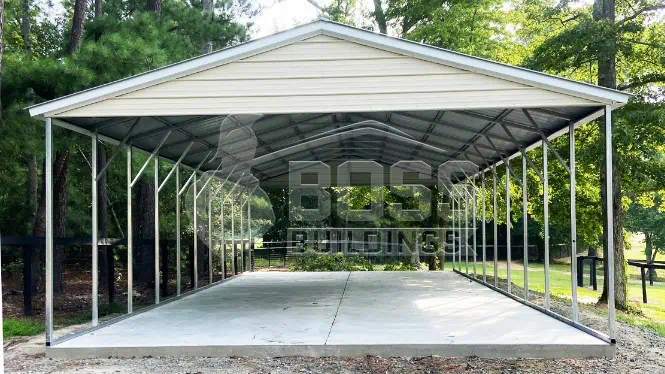 24'x70'x9' Vertical Roof Three Car Carport