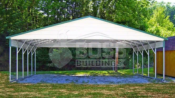 28'x25'x8' Metal Carport with 1/2 Panels