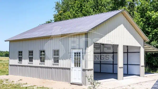 28'x25'x10' Metal Building with Lean-to