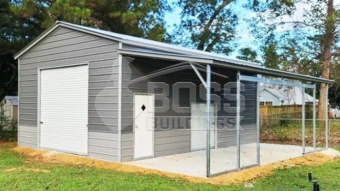 30'x25'x10'/7' Lean-to Garage