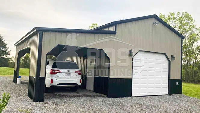30'x25'x12' Custom Metal Building with Lean-to