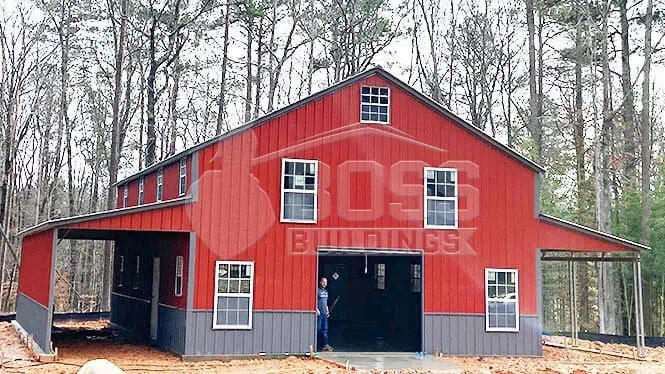 30'x45'x16' Metal Hay Barn with Lean-to(s)