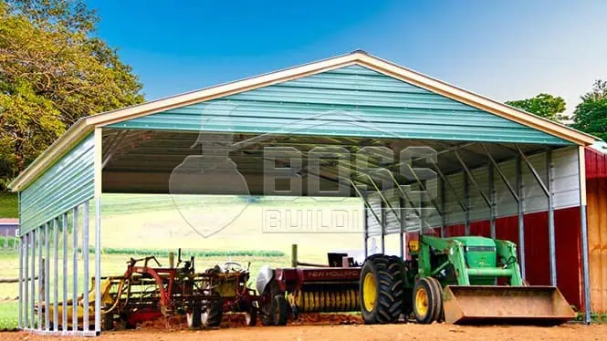 30'x45'x10' Vertical Roof Three Car Carport