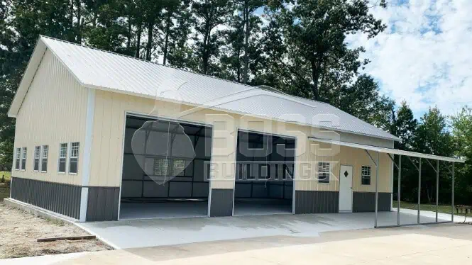 30'x60'x12' Lean-to Metal Building
