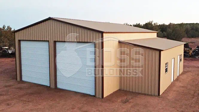 30'x60'x14' Custom Metal Building with Lean-to