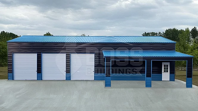 30'x70'x14' Metal Building with 12'x20'x10' Lean-To