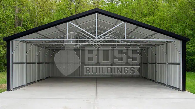 34'x24'x17' Enclosed Commercial Carport