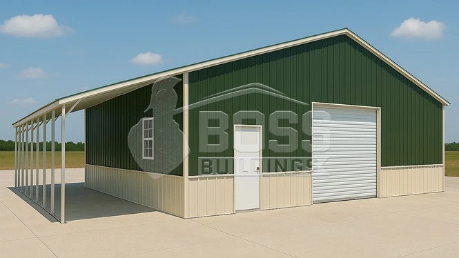 40'x24' Garage with Lean-to