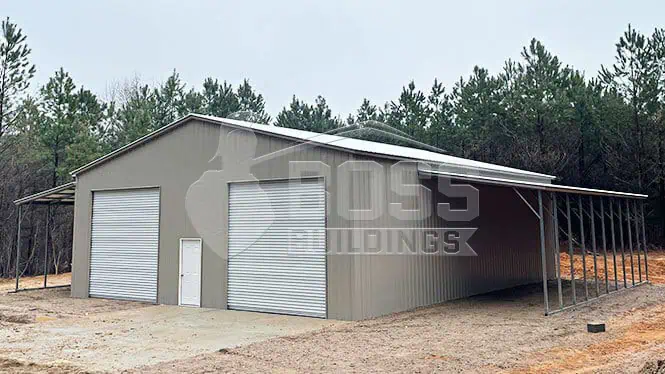 40'x53'x16' Metal Building with Lean-Tos