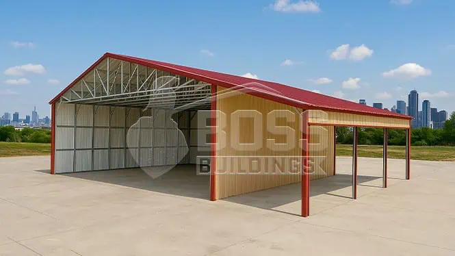 42'x40' Clear Span with Lean-to Building