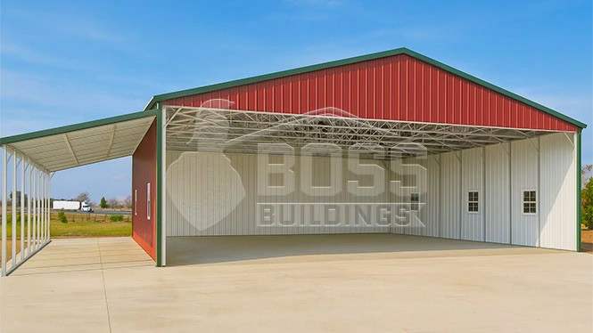 50'x40' Clear Span with Lean-to Building