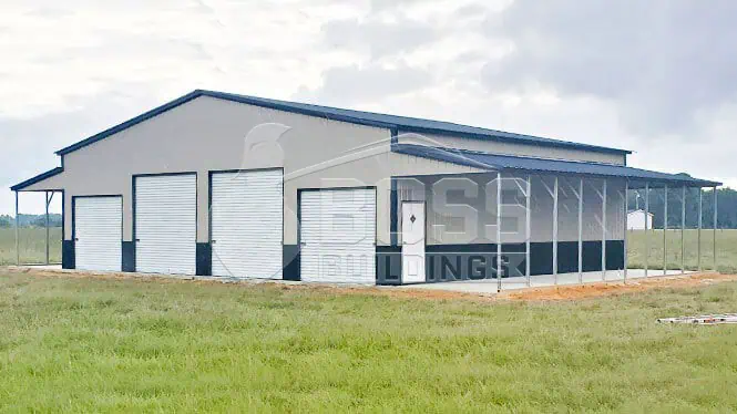 50'x40'x16' Commercial Metal Barn with Lean-To(s)