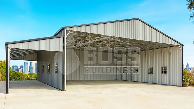 52'x40' Clear Span Building with Lean-to