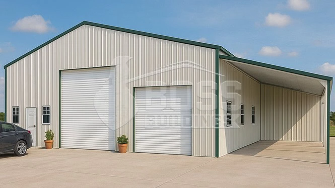 54'x28' Commercial Building with Lean-to