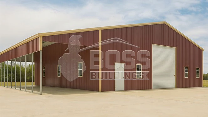54'x44' Metal Building with Lean-to