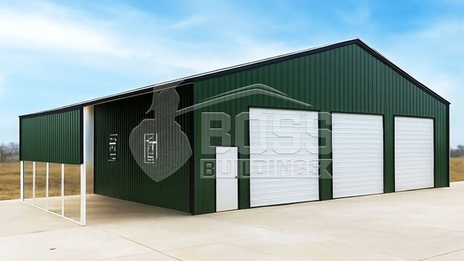 58'x20' Commercial Building with Lean-To
