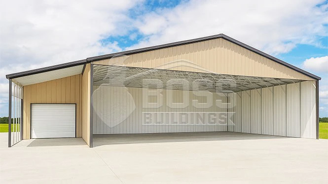 58'x40'x15/12' Clear Span Building with Lean-to