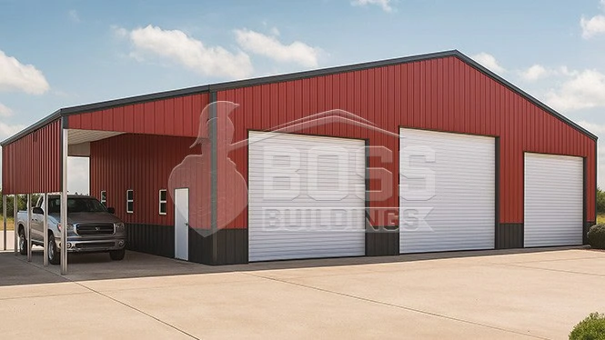 60'x44'x14' Commercial Building with Lean-to