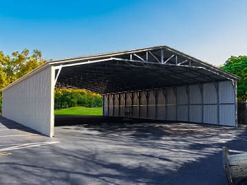 60×24 clear span building with lean-to