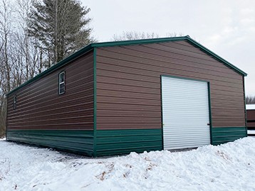 16×30 Metal Garage with lean-to