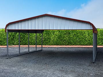 24x25x8 Regular Roof Metal Carport