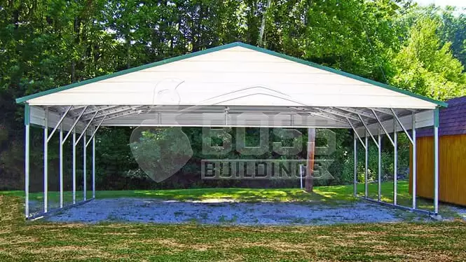 28x26x8 A-Frame Roof Carport with 1/2 Panels
