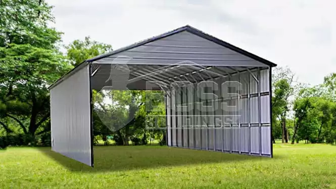28x56x12 Vertical Roof RV Carport with Vertical Sides