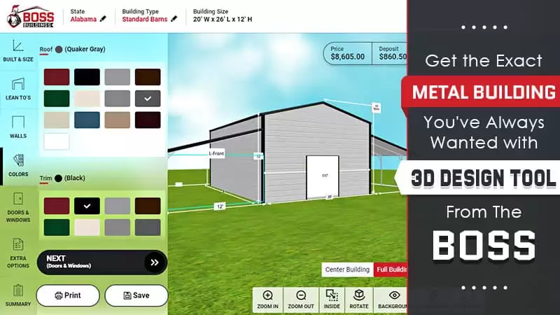 Get the Exact Metal Building You’ve Always Wanted with 3D Design Tool from THE BOSS