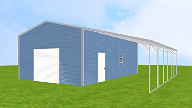 20×40 Metal Garage With Lean-to