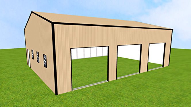 34x44x14 Side Entry Commercial Garage