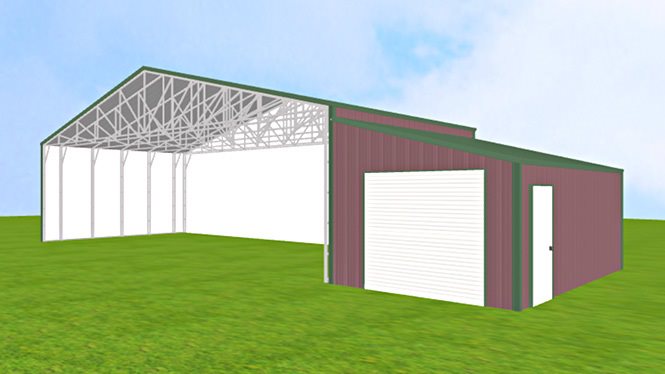 46×20 commercial carport with storage