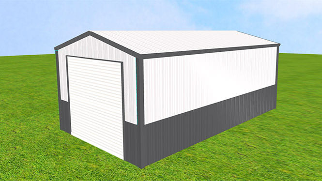 12x20x9 Metal Garage with Vertical Siding