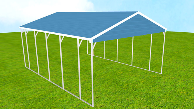 20x25x9 A-Frame Metal Carport with Front Gable